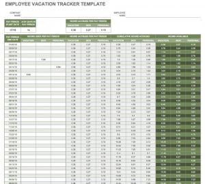 employee attendance tracking ic employee vacation tracker template