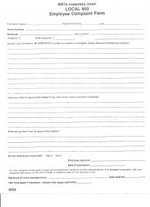 employee complaint form complaint form