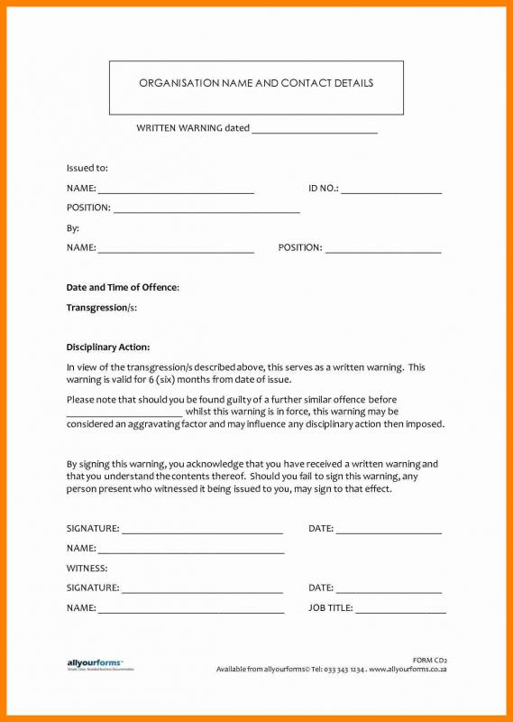 Employee Disciplinary Action Form