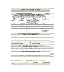 employee form disciplinary write template action similar posts