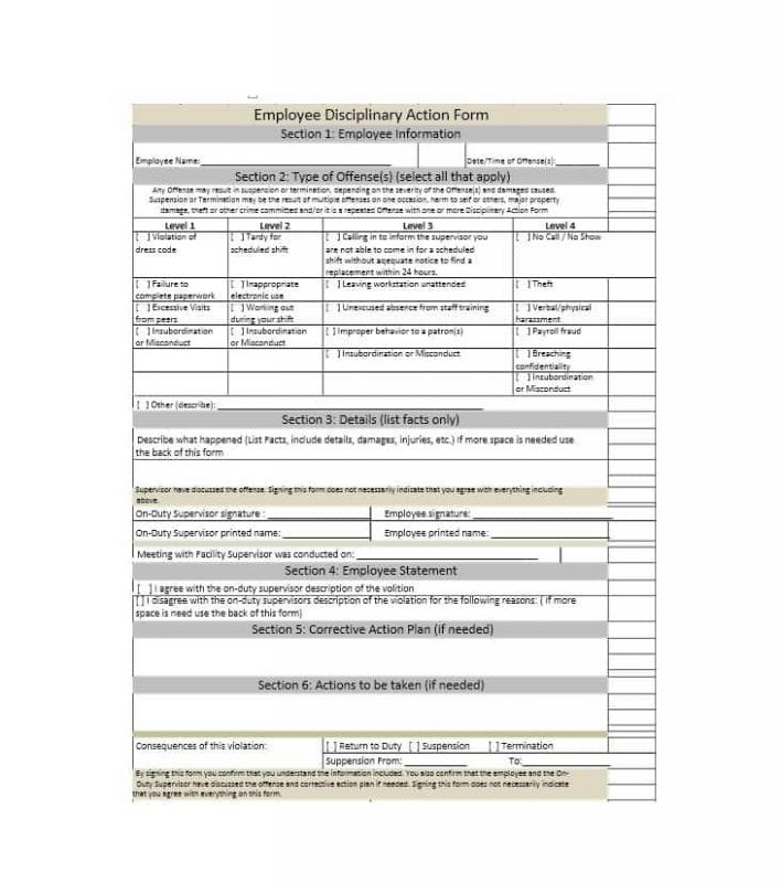 Employee Disciplinary Write Up Form | Template Business