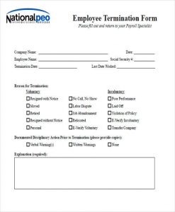 employee disciplinary write up form employee termination notice form