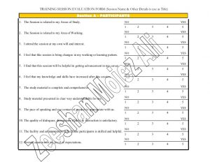 employee evaluation form pdf training session evaluation form