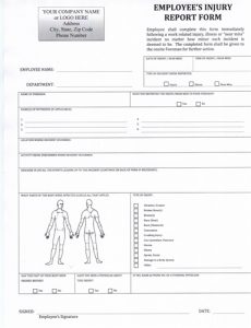 employee injury report emp accident rep