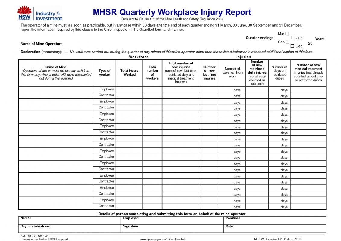 employee injury report