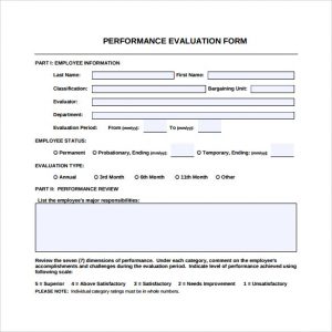 employee performance evaluation sample