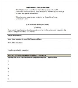 employee performance review template word simple performance evaluation form