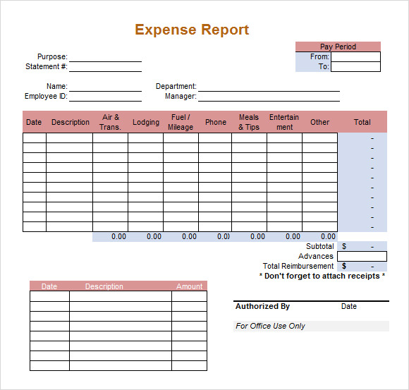 employee reimbursement form