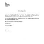 employee resignation letter relieving letter fill