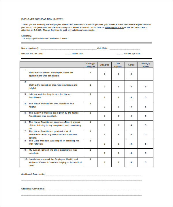 Employee Satisfaction Survey Template Business