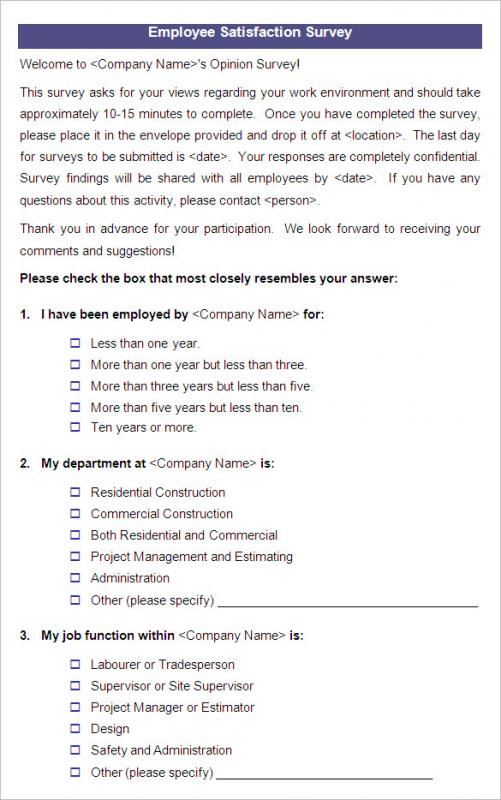 Employee Satisfaction Survey | Template Business