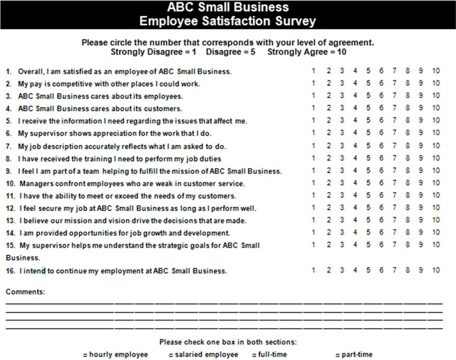 employee satisfaction survey