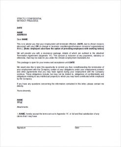 employee termination letter format of termination letter of employee