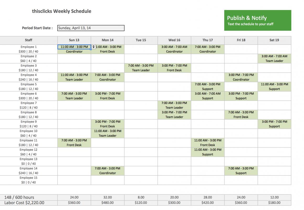 New Employee Training Schedule Template Excel