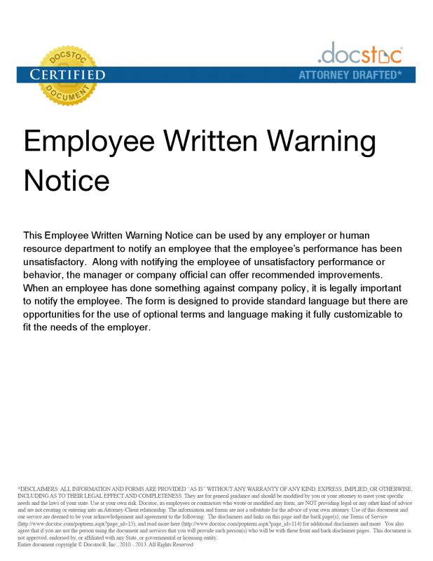 employee warning notice