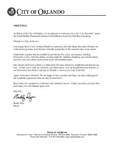 employee welcome letter social mobile payments welcome letter from orlando mayor buddy dyer