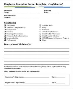 employee write ups templates employee discipline write up form template