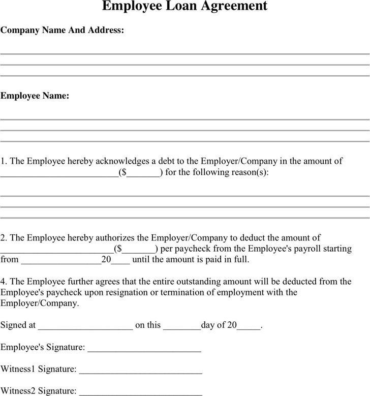 employees loan agreement