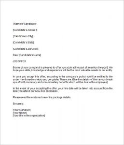 employment acceptance letter offer letter sample template sbjdyki