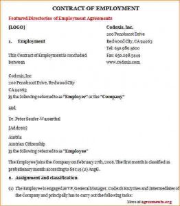 employment agreement samples employee contract sample employment contract agreement