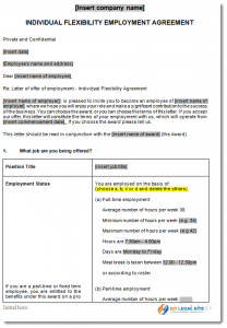 employment agreement samples individual flexibility agreement sample