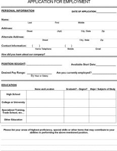 employment application form free download job application form free pdf employment download job application pdf