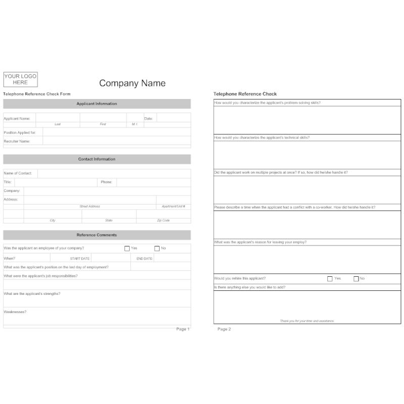 employment application form template