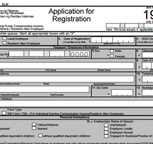 employment application forms bir form x