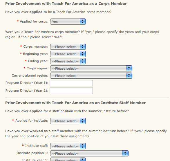 employment application forms