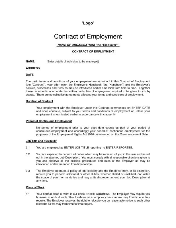 employment contract sample