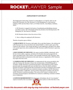 employment contract sample sample employment contract form template