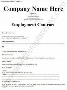 employment contract template employment contract sample