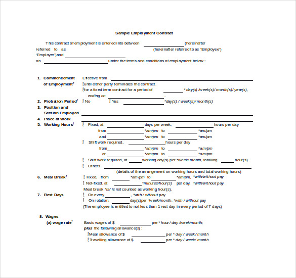 employment contract template