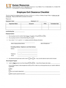 employment contract template word employee exit clearance checklist form university of texas at brownsville d