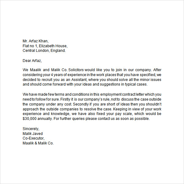 employment offer letter templates