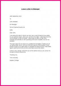 employment reference letter sample inform letter to boss leave letter to manager