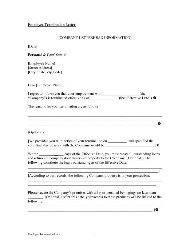 employment termination letter