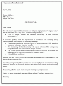 employment termination letter termination letter