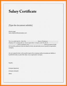 employment verification form template letter of salary certificate salary confirmation request letter doc sample salary certificate letter free salary