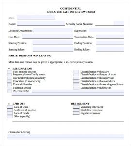 employment verification form templates sample employee exit interview form