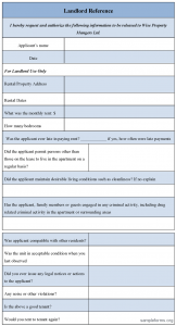 employment verification forms template landlord reference form