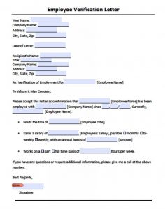 employment verification letter sample employee verification letter x