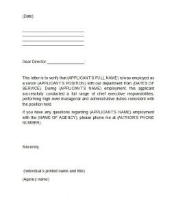 employment verification letter sample proof of employment letter