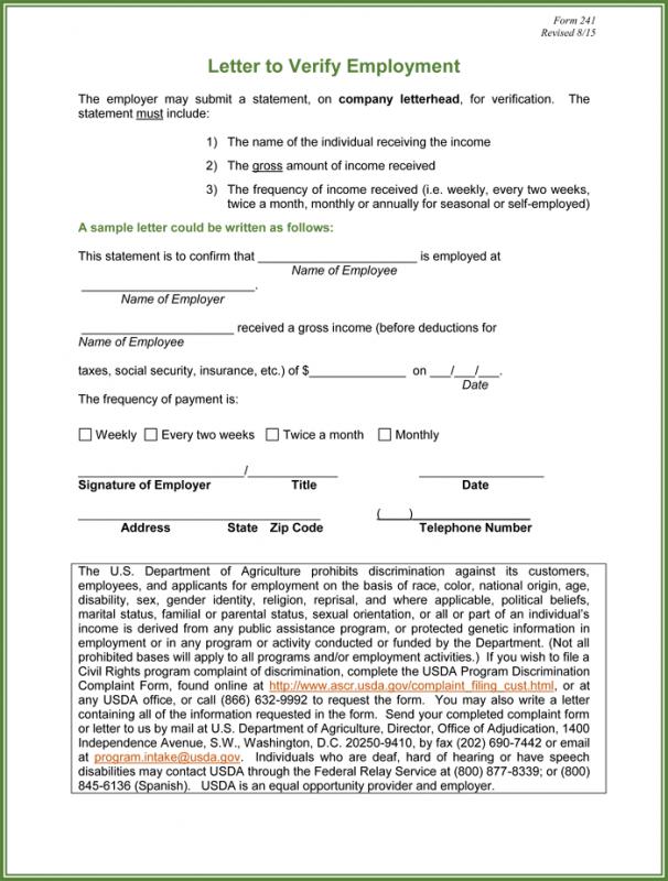 employment verification template