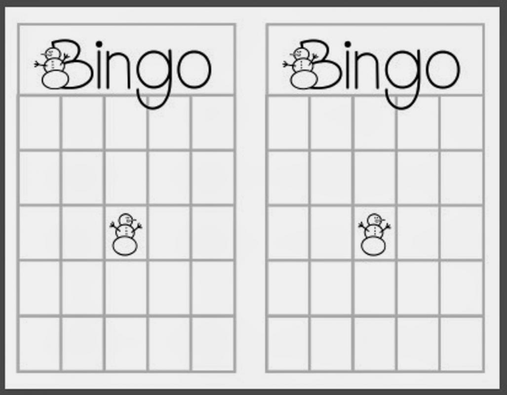 Empty Bingo Card Template Business