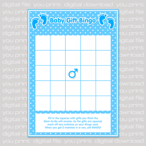 empty bingo card footprints baby shower bingo game card blue printable pdf efcfb