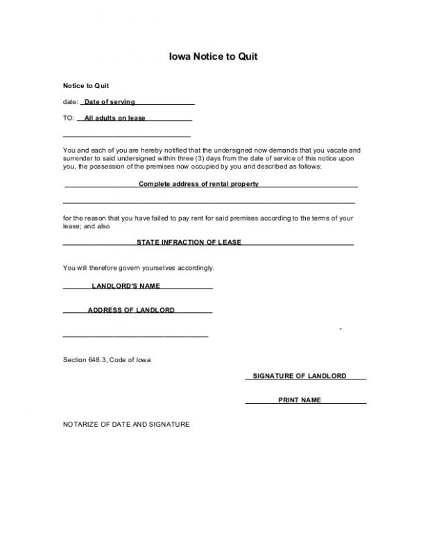 end of lease letter to tenant from landlord