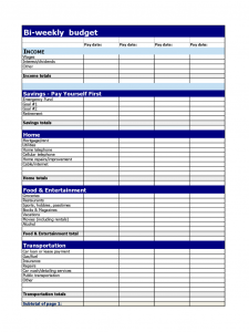 engineering paper printable standard bi weekly budget form d