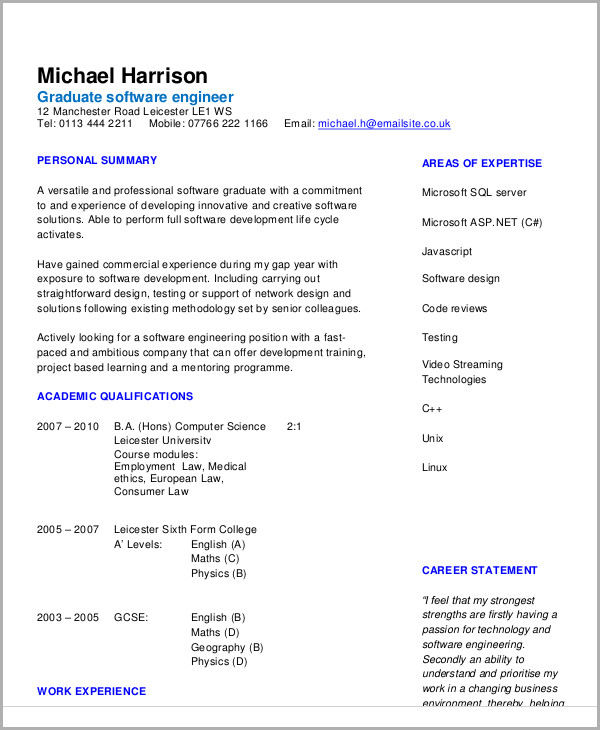 engineering resume template