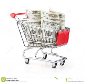 equipment bill of sale money shopping cart dollars white background